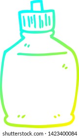 dibujo de línea de gradiente frío de una botella de ardilla de dibujos animados