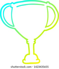 cold gradient line drawing of a cartoon sports trophy