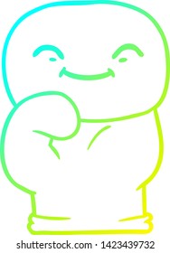 cold gradient line drawing of a cartoon boxing glove