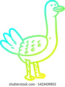 cold gradient line drawing of a Cartoon bird