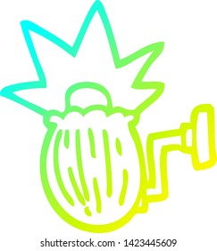 cold gradient line drawing of a cartoon house light