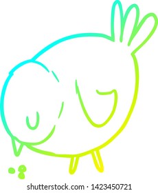 dibujo de línea de gradiente frío de un pájaro picoteo