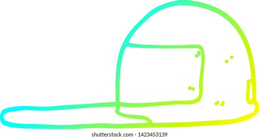 dibujo de línea de gradiente frío de una tapa de dibujos animados