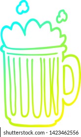 dibujo de línea de gradiente frío de un tanque de caricatura de cerveza