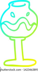cold gradient line drawing of a cartoon glass of wine
