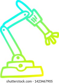 cold gradient line drawing of a cartoon robot hand