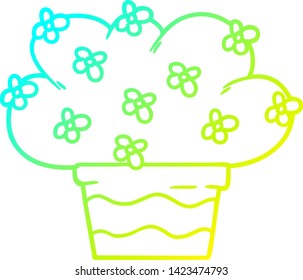cold gradient line drawing of a cartoon plant