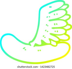 cold gradient line drawing of a cartoon hot dog