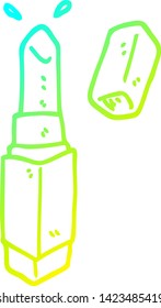 cold gradient line drawing of a cartoon lipstick