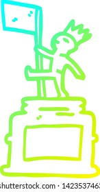 cold gradient line drawing of a cartoon monument statue