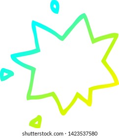 kalte Farbverlauf-Linienzeichnung eines Cartoon Explosion-Symbols