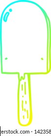 cold gradient line drawing of a cartoon lollipop