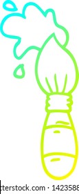 dibujo de línea de degradado frío de una pinza de pintura de dibujos animados