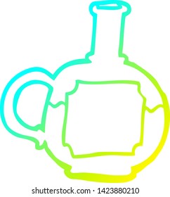 cold gradient line drawing of a cartoon of potion bottle