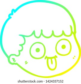 cold gradient line drawing of a cartoon male face