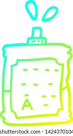 dibujo de una línea de degradado frío de una caricatura de bolsas de sangre