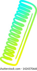 desenho de linha de gradiente frio de um pente de desenho animado