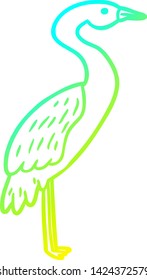 cold gradient line drawing of a Cartoon stork