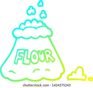 cold gradient line drawing of a cartoon bag of flour