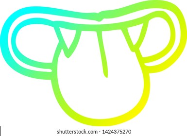 cold gradient line drawing of a cartoon vampire mouth