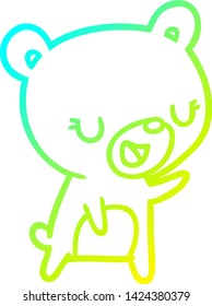 cold gradient line drawing of a Cartoon bear