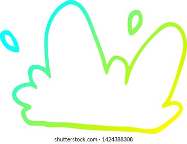 dibujo de línea de gradiente frío de una salpicadura de agua de dibujos animados