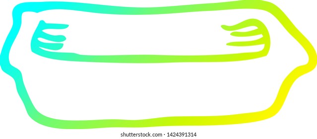 cold gradient line drawing of a cartoon empty tray