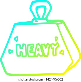 cold gradient line drawing of a cartoon heavy weight