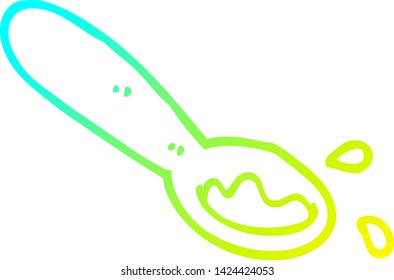 cold gradient line drawing of a cartoon ladle of food