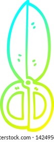 kalte Farbverlauf-Linienzeichnung einer Cartoon-Schere