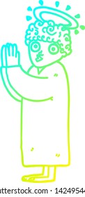 cold gradient line drawing of a cartoon angel