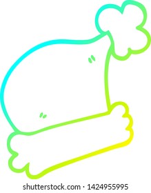 cold gradient line drawing of a cartoon christmas hats