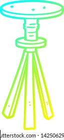 cold gradient line drawing of a cartoon stool