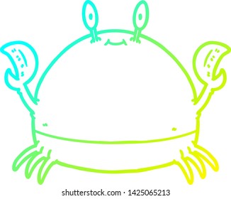 cold gradient line drawing of a cartoon crab