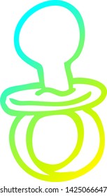 dibujo de línea de gradiente frío de un pacificador de bebé de dibujos animados