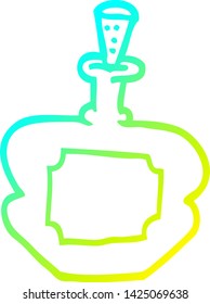 cold gradient line drawing of a cartoon perfume bottle