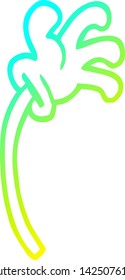 cold gradient line drawing of a cartoon hand gesture