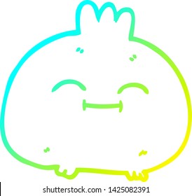 dibujo de línea de degradado frío de una caricatura de raíz feliz vegetal