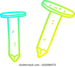dibujo de línea de degradado frío de una caricatura de uñas viejas
