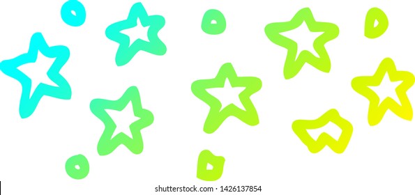 dibujo de línea de degradado frío de una estrella de dibujos animados