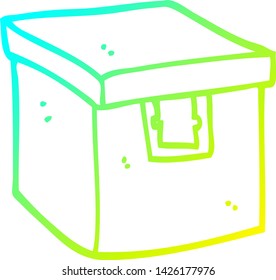 Cold Gradient Line Drawing Of A Cartoon Evidence Box