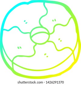 cold gradient line drawing of a cartoon biscuit
