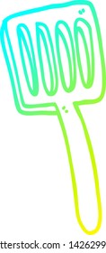 cold gradient line drawing of a cartoon food spatula