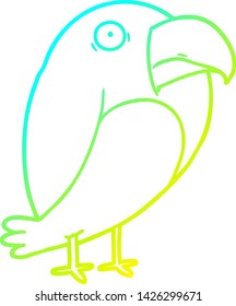 cold gradient line drawing of a cartoon crow
