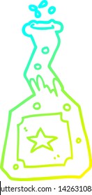 dibujo de línea de degradado frío de una serie de pociones de experimentos de dibujos animados