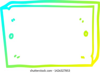 dibujo de línea de degradado frío de un signo de caricatura