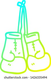 cold gradient line drawing of a cartoon boxing gloves