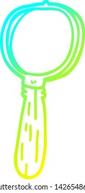 dibujo de línea de gradiente frío de una lupa de dibujos animados