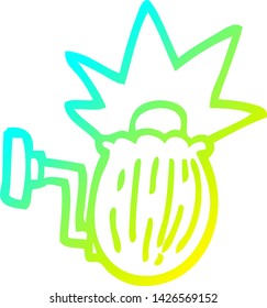 cold gradient line drawing of a cartoon house light