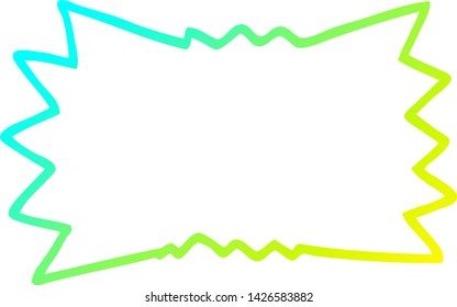 cold gradient line drawing of a cartoon bang